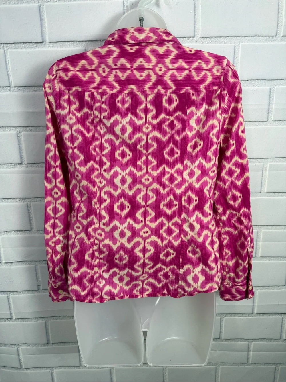 Michael Kors Pink Ikat Print Button Front Shirt Petite P